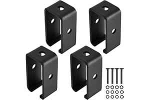 NRSPP Channel Trolley Track for All 1-5/8" Strut Channel,4 Pack Heavy-Duty Trolley Track Hanger Bracket, Black powder-coating Intermediate Support Hanger Bracket