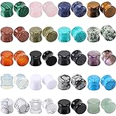 Hotop 20 Pairs 10mm 00g Ear Stone Plugs Tunnels Gauges Saddle Ear Gauge Plugs Double Flared Tunnels Stretchers Earrings for Women Men Christmas Gift Piercing Jewelry
