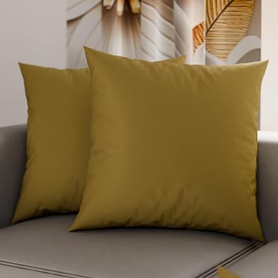 PETTI Italian Artisans - Par de capas de almofada em microfibra de 65x65 cm, almofadas decorativas para o quarto, almofadas de sofá, conjunto de 2 capas de almofada, capa de almofada de barro de cor simples,
