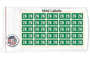2026 MINI Year Stickers, Green, Compatible with Smead ETS Series, Doctor Stuff 2026 Chart Stickers, USA Made Year Labels for End Tab File Folders, 250/Pack, 1 Package, 1/2" x 1" - Small Labels