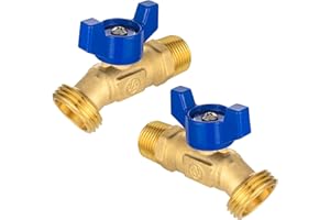 HeSun 2-Pack Outdoor Hose Bibb Faucet/Valve,1/4-Turn Garden Spigot,1/2" Male NPT Inlet x 3/4" Male Hose Thread (GHT) Outlet