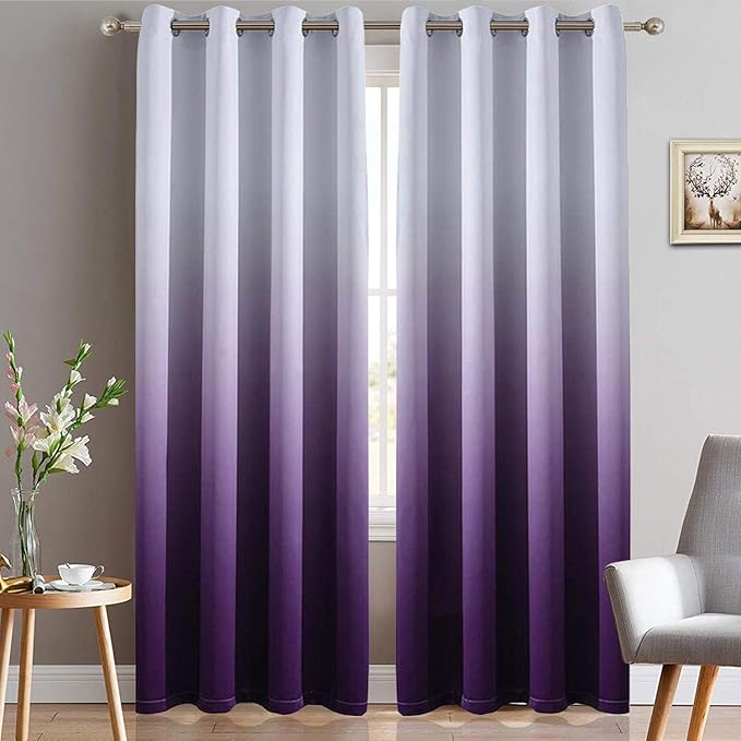 Yakamok Light Blocking Gradient Color Panels Purple Ombre Blackout
