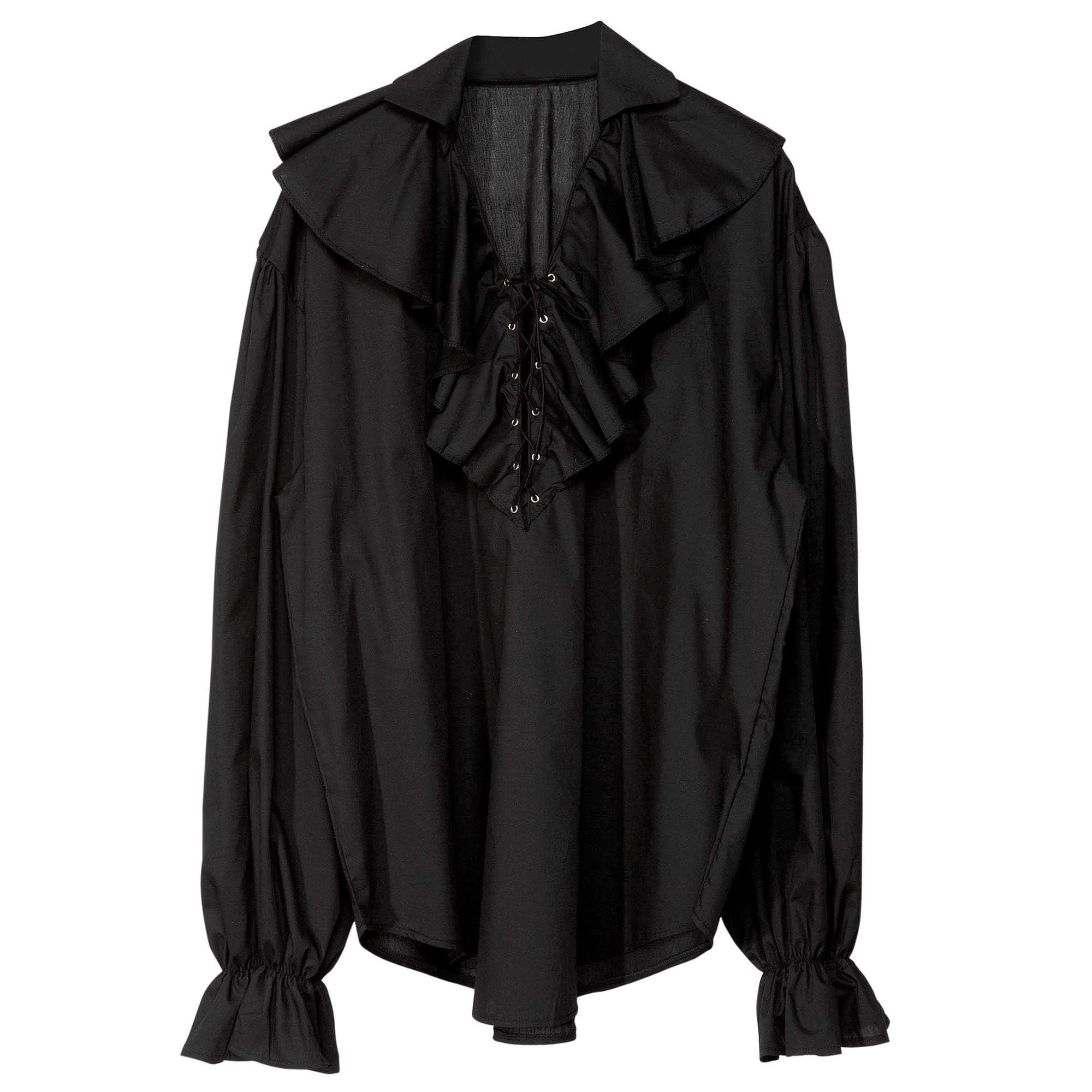 Ladies Pirate Shirt Ladies - Black Costume for Buccaneer Fancy Dress