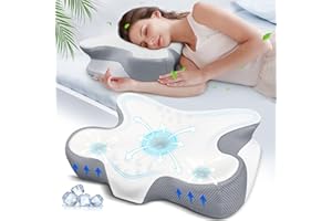 Mixiniso Cervical Pillow for Neck Pain Relief, Ergonomic Contour Side Sleeper Pillows for Adults, Cooling Memory Foam Pillows for Side Back & Stomach Sleepers as Ideal Gifts
