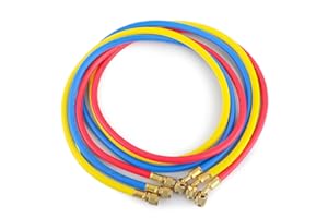 HONGSEN Hong Sen HVAC Hoses, AC Manifold Gauge Hoses Kit Compatible with R22, R134a, R404a, R407C Refrigerant 1/4" SAE Thread 600PSI AC Charge Hoses