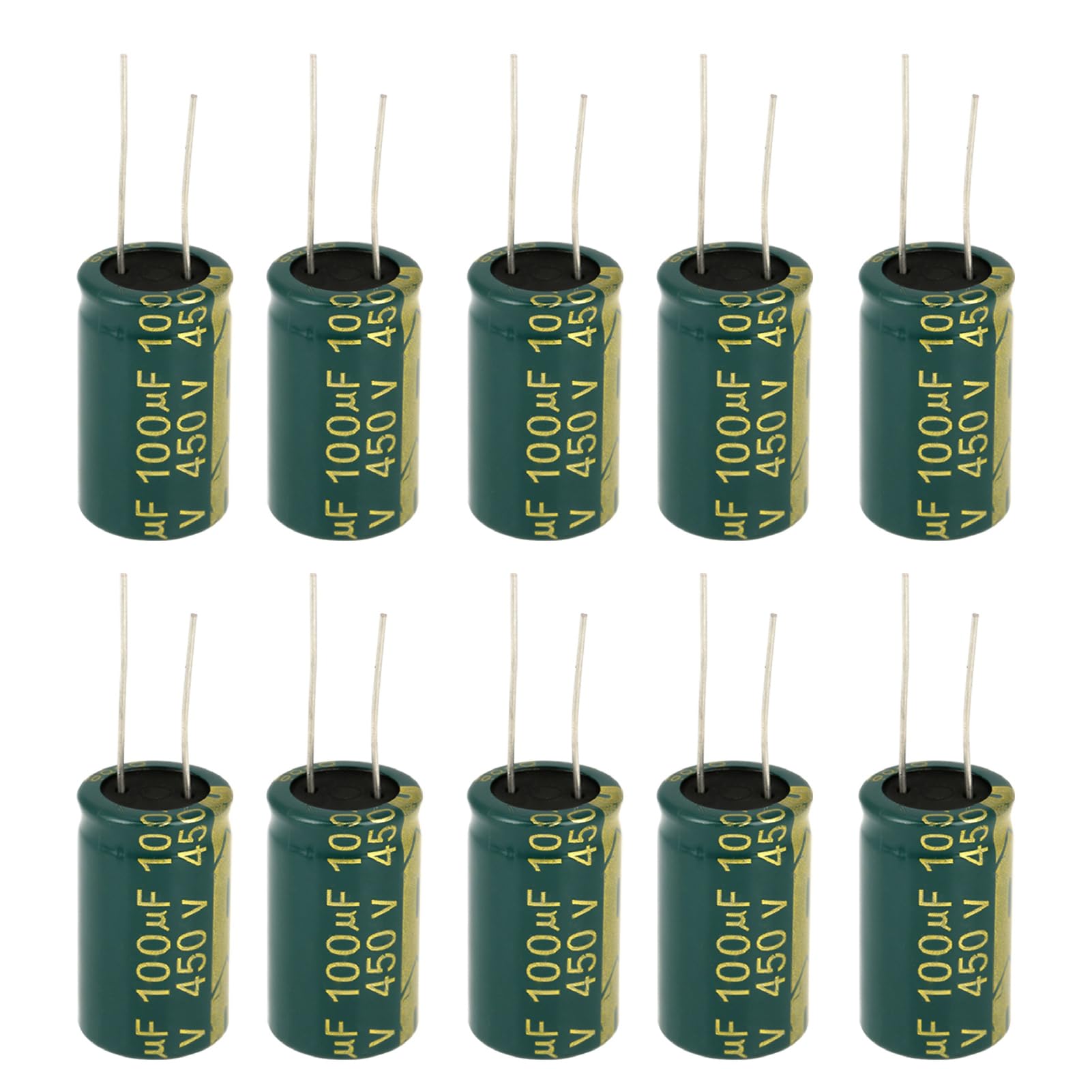 Electrolytic Capacitors 100uf-10000uf 16-450V Radial Capacitor Assorted Kit Green Color 4 Type(450v 100uf)
