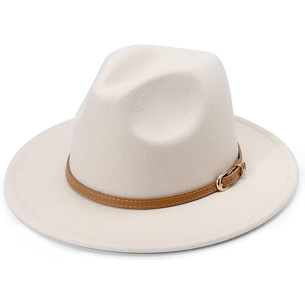 Lanzom Womens Classic Wide Brim Floppy Panama Hat Belt  display picture 3