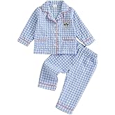 Kuriozud Kids Easter Pajamas Toddler Baby Girl Jesus/Donkey Print Button Down Pjs Tops Pants Little Girls Easter Pajama Set