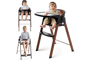 Baby High Chair Foldable, Adjustable High Chairs for Babies and Toddlers, Portable Highchair for Baby Chair with Removable Tr