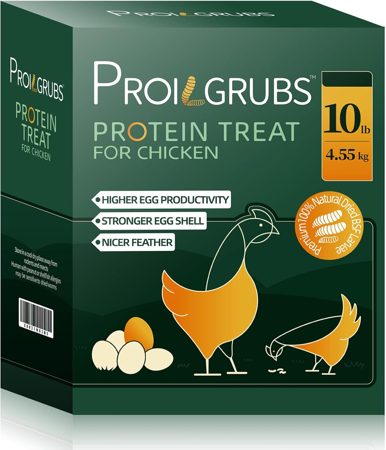 Backyard Birding & Wildlife - PROILGRUBS 10 LBS - Non-GMO-Dried Worms for Chickens - 85X More Calcium Than Mealworms - All Natural Dried Black Soldier Fly Larvae Treats, Dried Meal Worms for Chickens, Hens, Birds …