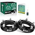 YHTAUTO 5X150mm Wheel Spacers 1.25 inch Compatible with Toyota, Lexus Models, Tundra, Sequoia, LX570 5x5.9 Tire Spacers w/ M14x1.5 & 12.9 Grade Studs, 110mm Hub Bore 5 Lug 2PCS Black Wheel Adapters