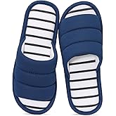 shevalues Open Toe House Slippers for Women Men Soft Cotton Indoor Shoes Memory Foam Slip On bedroom Slippers