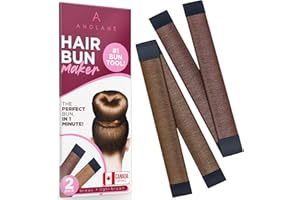 Andlane Hair Bun Maker, French Twist Hair Fold Wrap Snap for Women (Brown/Light Brown - 2 Pack)