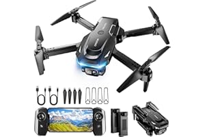 RELIDOL Drone with 1080P Camera - Foldable Remote Control Quadcopter with Voice Gesture Control, 3D Flip, One Key Start, Emergency Stop, 2 Batteries, Easier to use, Toy for Kids Adults Beginners, Black