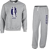 Pure Creative Apparel Game Day Custom Football Fan Dallas Sweatpant Sweatshirt Set, Gray