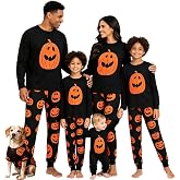 Urkutoba Matching Family Halloween Pajamas Set - Cute Pumpkin Print 2-Piece PJS for Adults & Kids | Holiday Family Pajamas