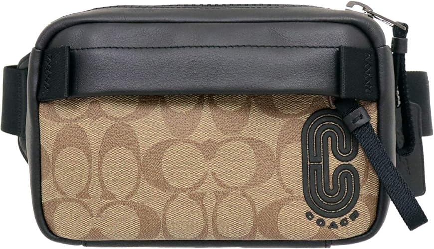 Amazon コーチ Coach バッグ ショルダーバッグ F 6787 タン ブラック シグネチャー ミニ エッジ ウエスト ベルト バッグ メンズ レディース アウトレット品 アウトレット品 ブランド 並行輸入品 Coach コーチ ショルダーバッグ