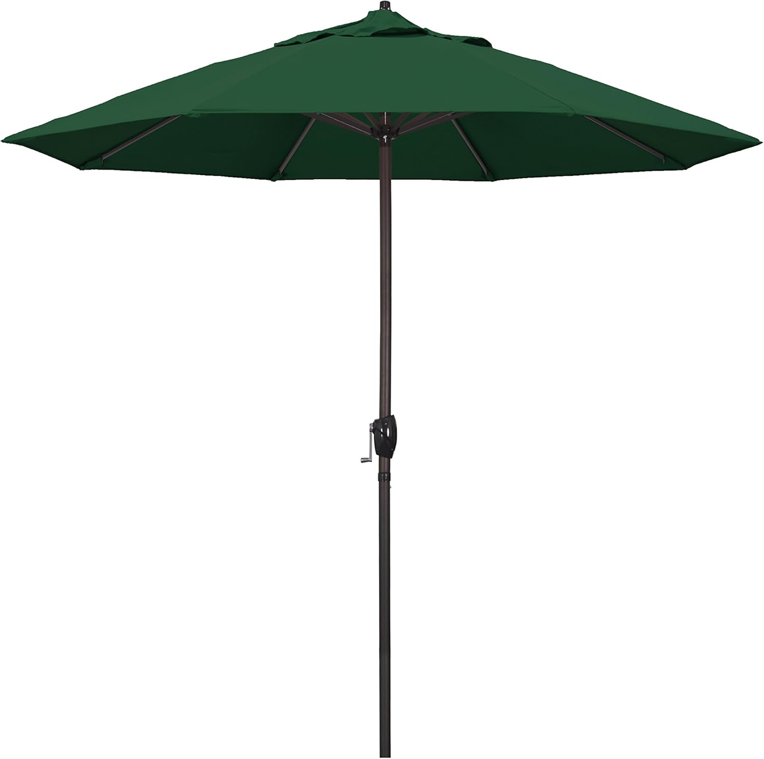 Amazon Com California Umbrella 9 Round Aluminum Market Umbrella Crank Lift Auto Tilt Bronze Pole Hunter Green Olefin Patio Umbrellas Garden Outdoor