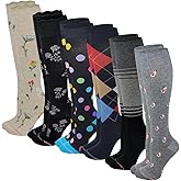 Dr. Motion Women 6 pairs pack everyday Graduted compression knee high socks