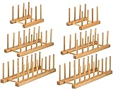 Lawei Set of 6 Bamboo Dish Rack - 3/6/8 Slots