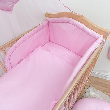 plain pink cot bedding