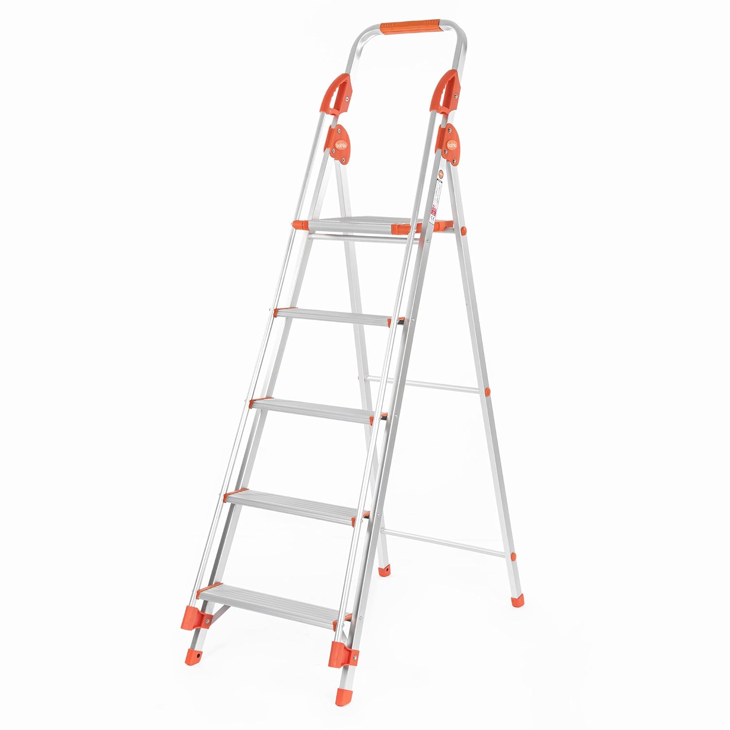 Bathla Zenith 5Step Foldable Aluminium Ladder with Hand Rails & Safety