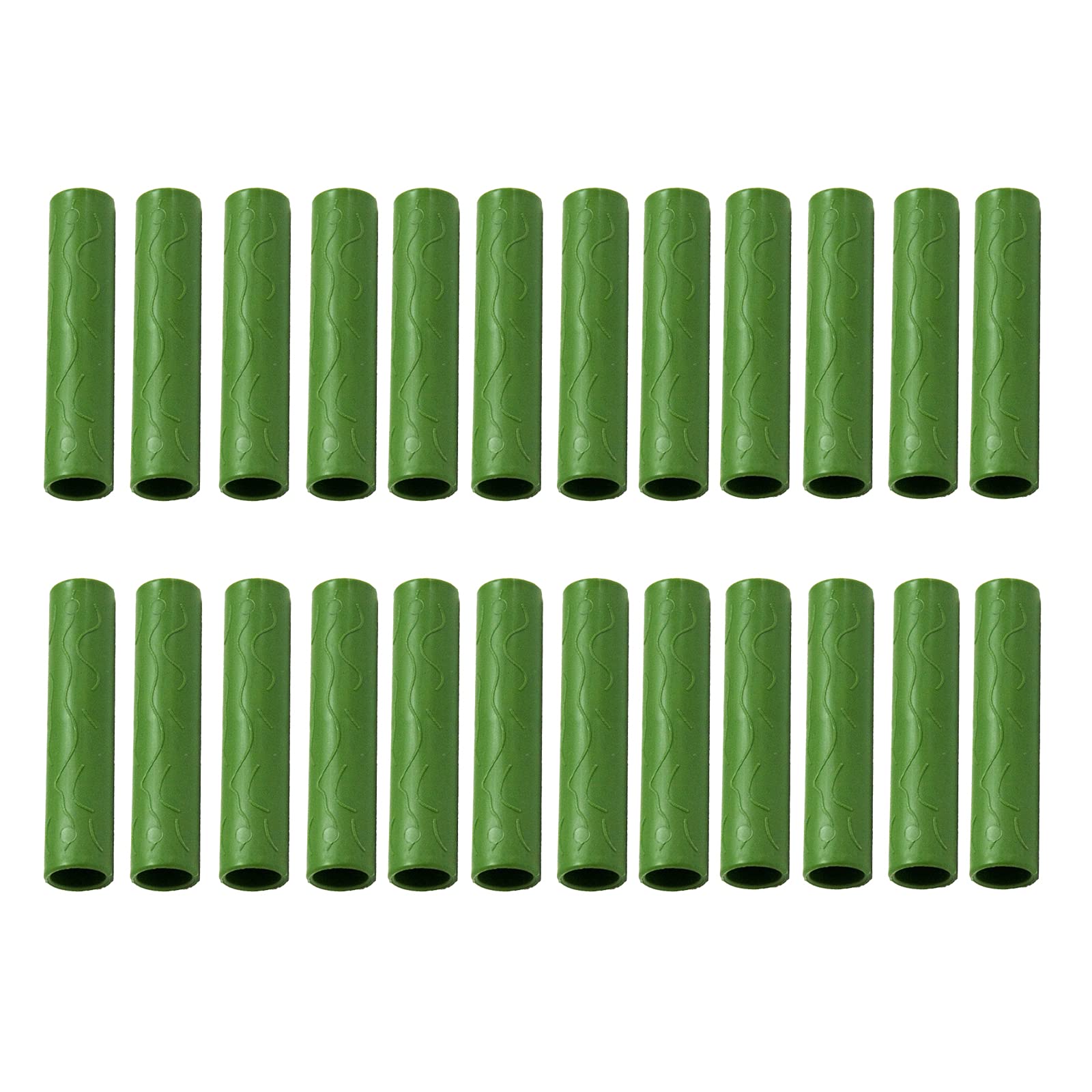 INIFLM 24PCS 20mm Garden Stake Straight Connectors, Plastic Garden Stake Connecting Pipe, Green Plant Support Stake Connectors for Plant Stakes