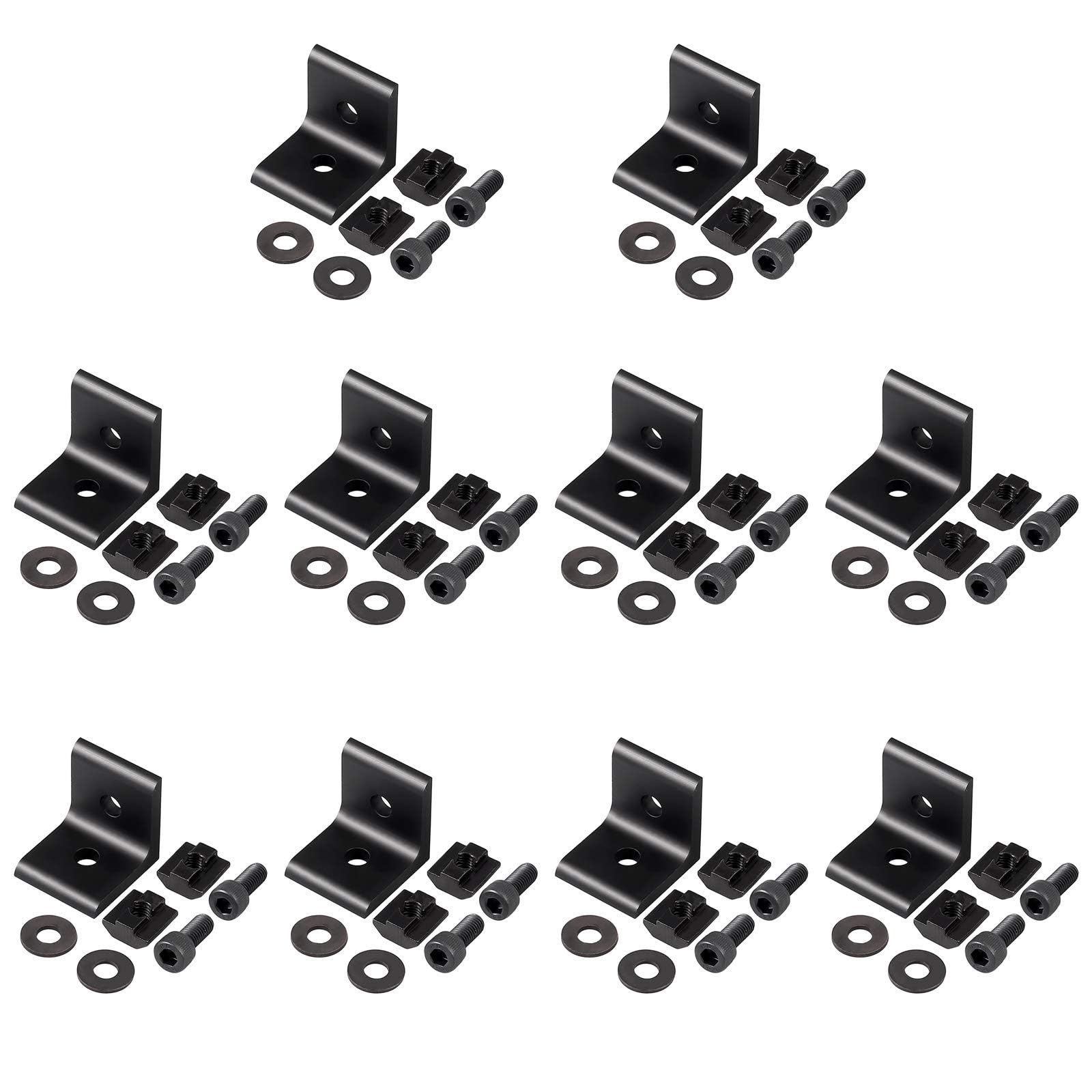 EYPINS 4040 4080 Aluminum Corner Braces Brackets Plates, 10pcs 90 Degree Right Angle Brackets for DIY, Strut Profiles, Connection Technology and Accessories