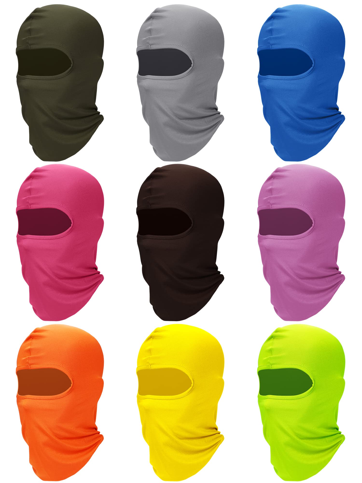 Photo 1 of **MISSING PARTS**SATINIOR 9 Pcs Ski Mask Cover Balaclava Full Face Mask Summer Face Cover UV Protection Balaclava Men Women Outdoor Sports