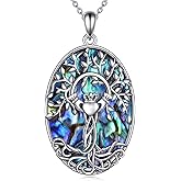 YONFQE Tree of Life Necklace S925 Sterling Silver Claddagh Tree Pendant Religious Jewelry Gifts for Women Men