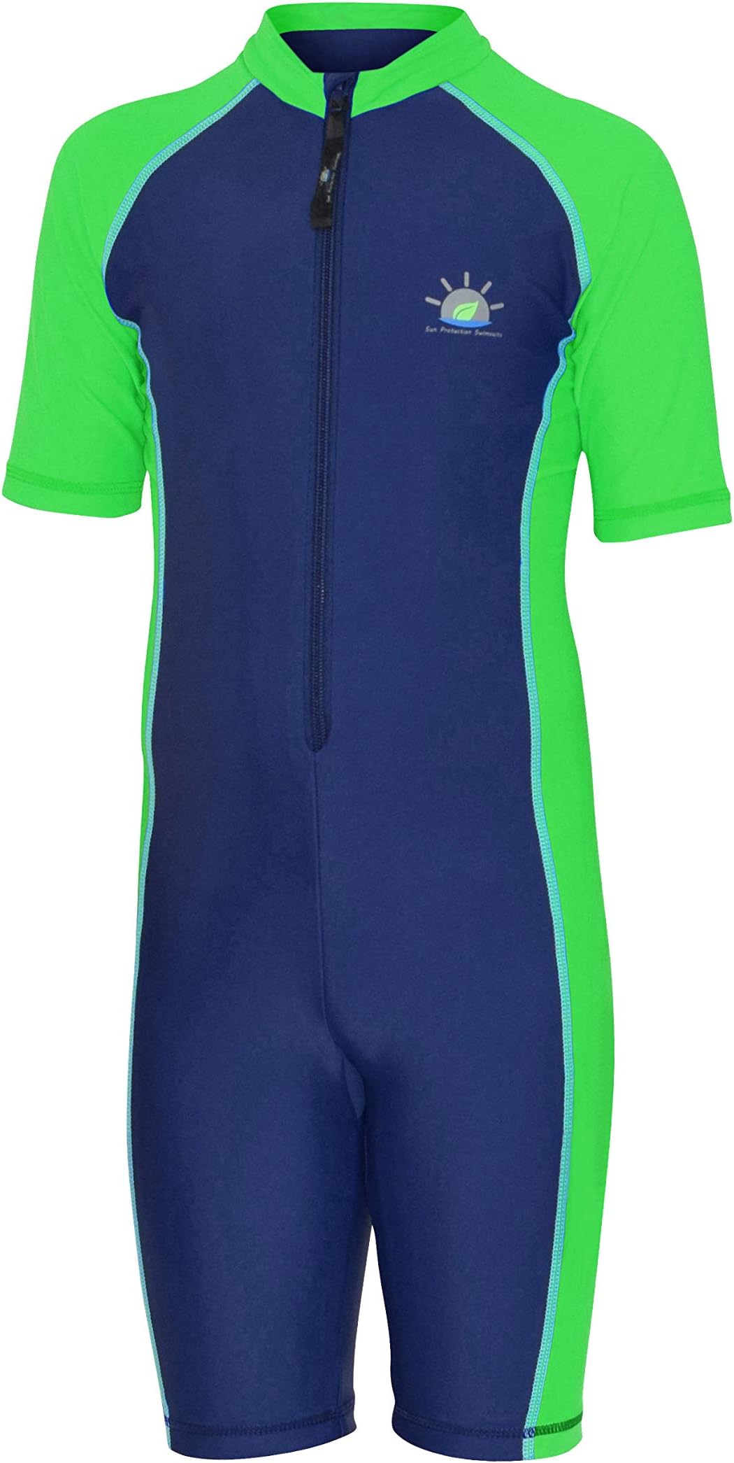 Boys Sunsuit Sun Protection Swimwear UV Block UPF50+ Navy Lime