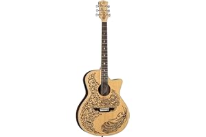 Luna Guitars 6 String Acoustic-Electric Guitar, Right (HEN PA SPR)