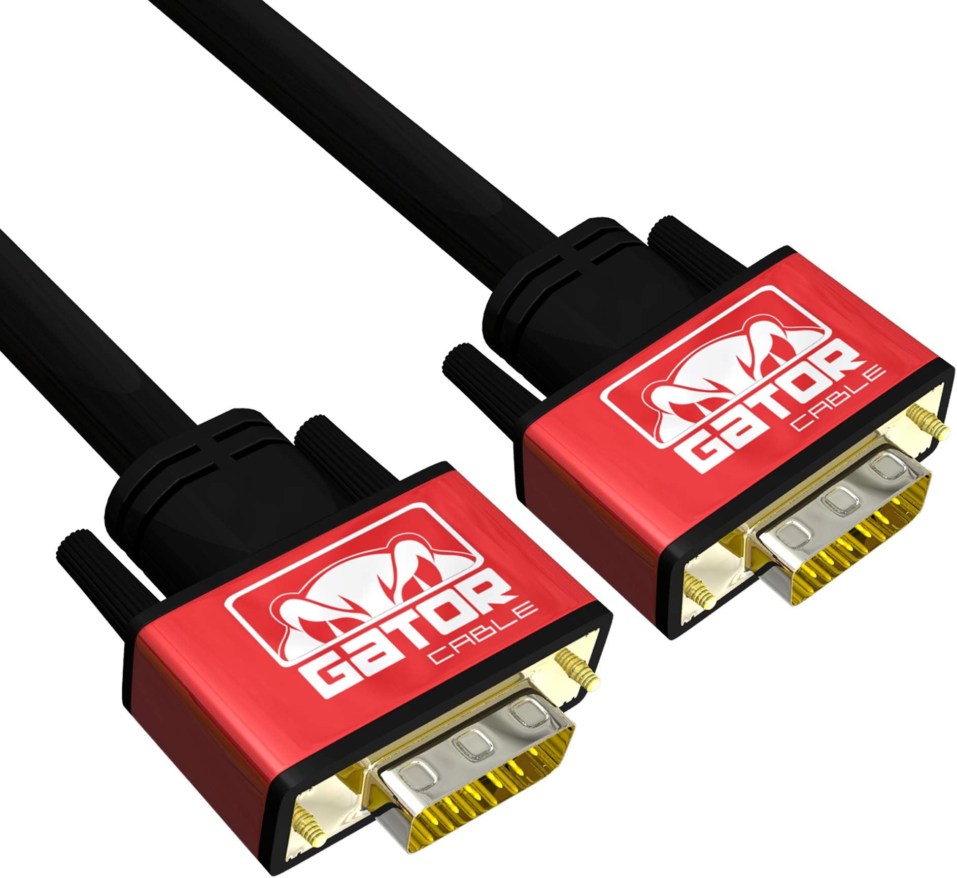 Gator Cable DVI-I (24+5) Dual Link to VGA Cable - DVI Male to VGA Male, 15 Pin Monitor Cable, Video Adapter 6FT