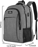 MATEIN 17.3 Inch Laptop Backpack Anti Theft USB Charging Port Grey view 7