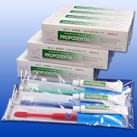 Amazon プロポデンタルex 80ｇ 12本セット ハブラシセット 3セット 歯周病 歯磨き粉 プロポリス配合薬用歯みがき 口臭ケア プロポリス健康増進会 大人用ハミガキ粉 通販