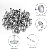 LJAPPLIED 200 Pcs Silver Furniture Tacks Upholstery Nails Push Pins 11x17mm w/ view 3