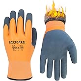 BOLTGARD 2 Pairs Waterproof Work Gloves Men & Women, Winter Cold Gloves with Thermal Liner for Freezer, Fishing, Snow