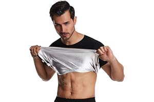 Woorhive Sauna Shirt for Men,Heat-Trapping Short-Sleeve Sweat Suit, Compression T-Shirt,Body Shaper Vest for Gym Exercise