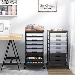 SYKIARIOL Rolling Cart with Drawers,Utility Cart