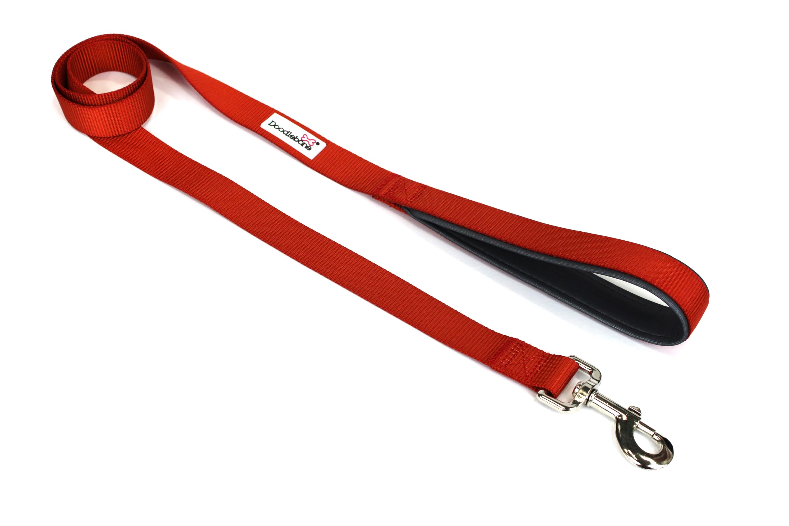 Doodlebone - Padded Dog Lead - Comfortable Dog Leash with Soft Neoprene Padded Handle, Strong Clip, 120cm Length, Machine Washable for Everyday Walks & Training - 25mm - Pumpkin — image 1