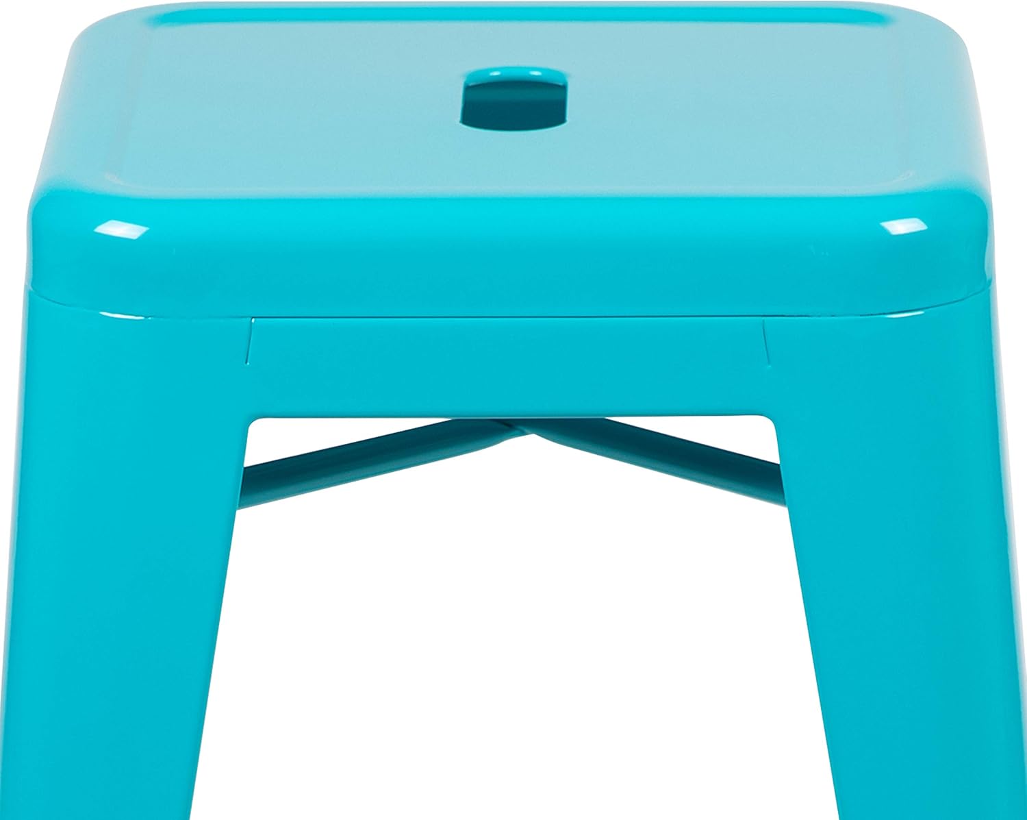 Flash Furniture 24" High Metal Counter-Height, Indoor Bar Stool in Teal - Stackable Set of 4: Furniture & Decor
