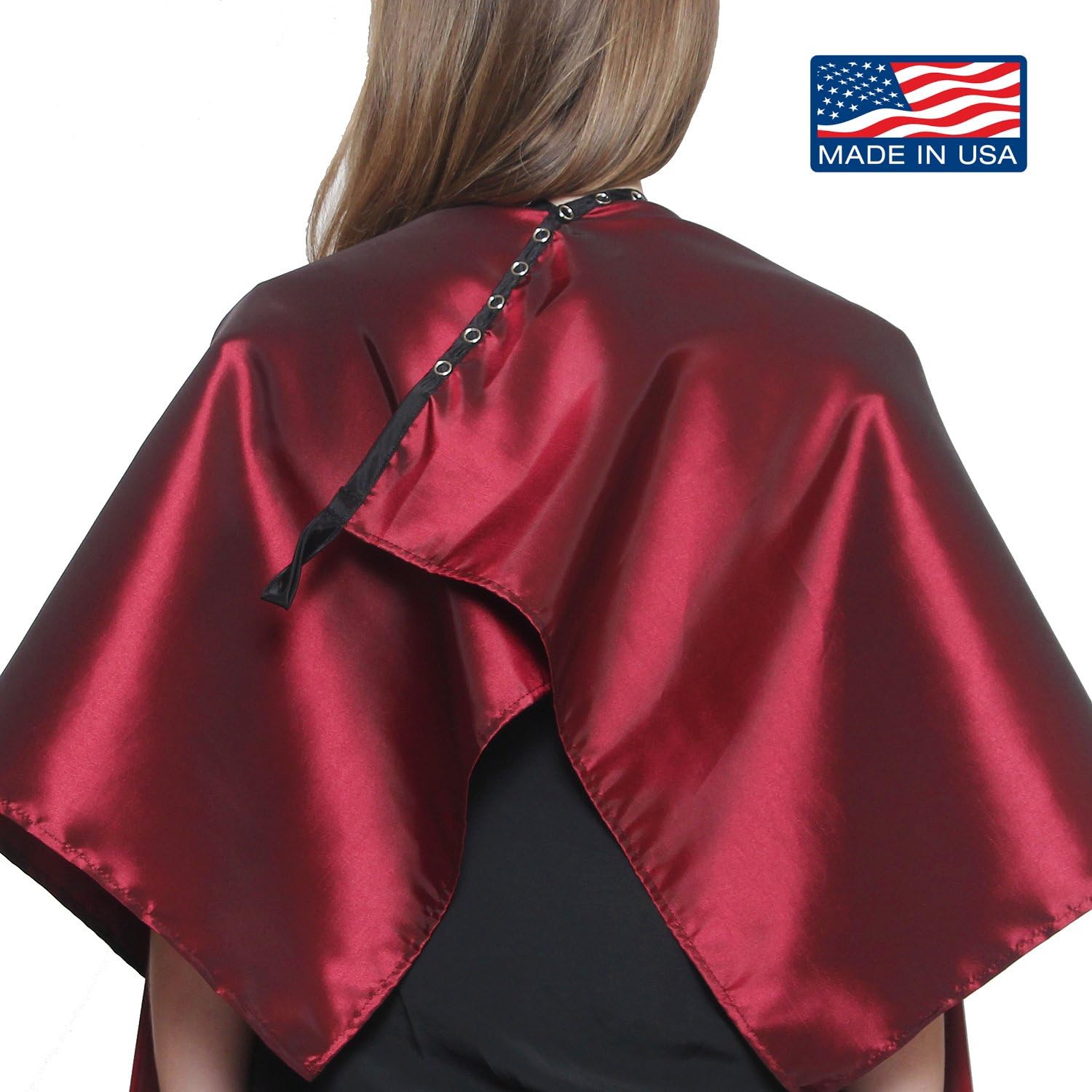 Mane Caper Burgundy Iridescent Salon Cape with Snaps Professional 45 inch X 60 inch Heavy Duty Material Extra Long Durability for Barbershop and Beauty Shop Use Long Lasting and Specialized (Maroon): Kitchen & Dining