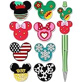 8Pcs Silicone Focal Beads for Pens – Premium Soft, Durable Beads for Custom Pen Making, DIY Craft Projects, and Personalization – Assorted Colors and Designs (Mouse)