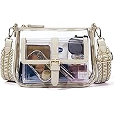 Missnine Clear Bag Stadium Approved PVC Crossbody Purse for Women Transparent Shoulder Concert Bag with Guitar Strap