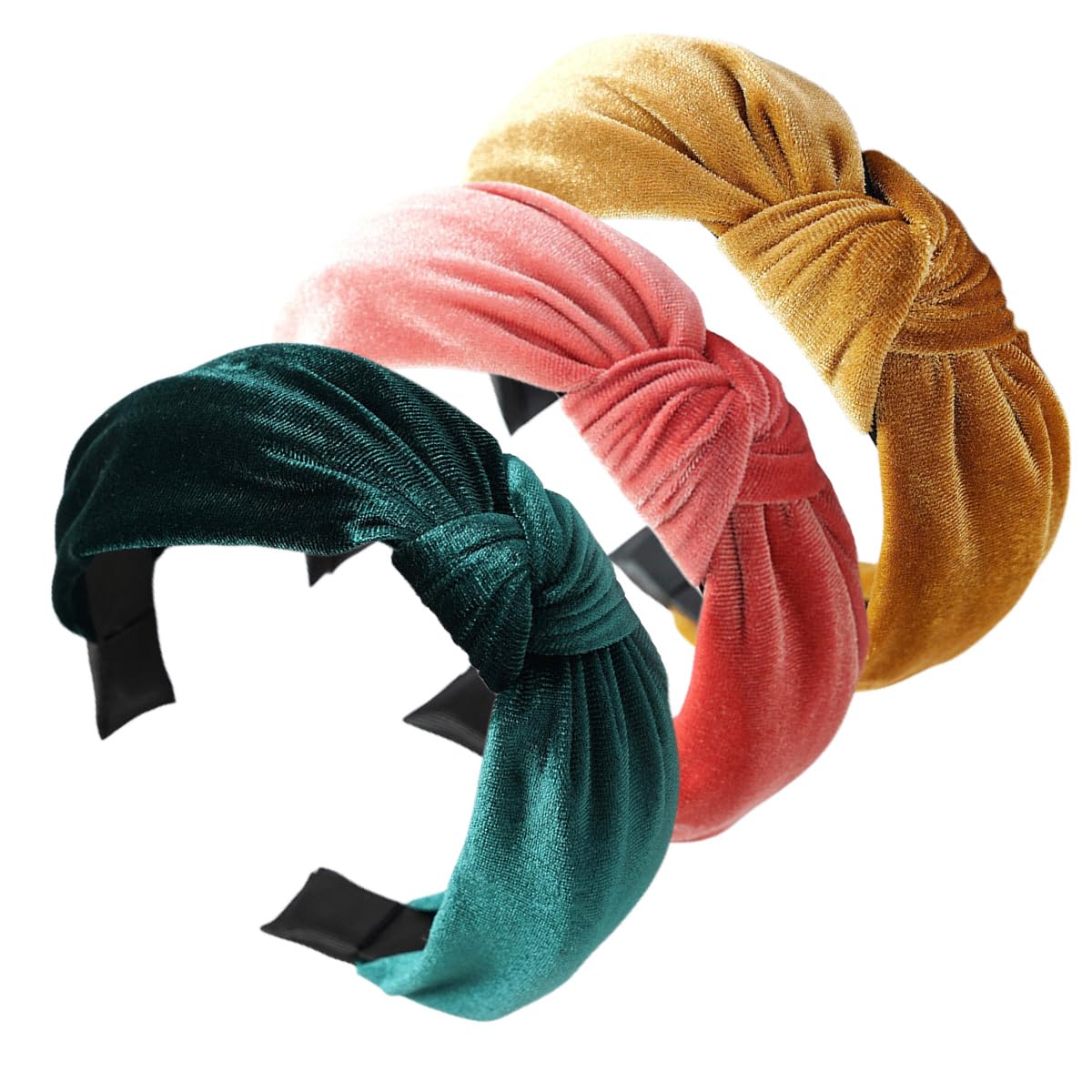 scicent Head Bands Adult Women Velvet Wide Headbands 3 Pieces Soft Knot Hairbands for Ladies Girls Fashion No Slip Hair Band Accessories 12708 — image 1