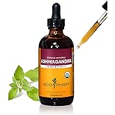 Herb Pharm Certified Organic Ashwagandha Extract for Energy and Vitality, Organic Cane Alcohol, 4 Ounce