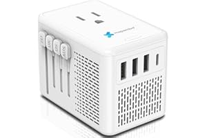 MAPAMBO 220V to 110V Converter, Adapter Plug Converter for Hair Dryer, Voltage Converter US to Europe, Travel Voltage Converter with 3 USB A and 1 USB C, Power Converter Adapter Combo for US/EU/UK/AUS