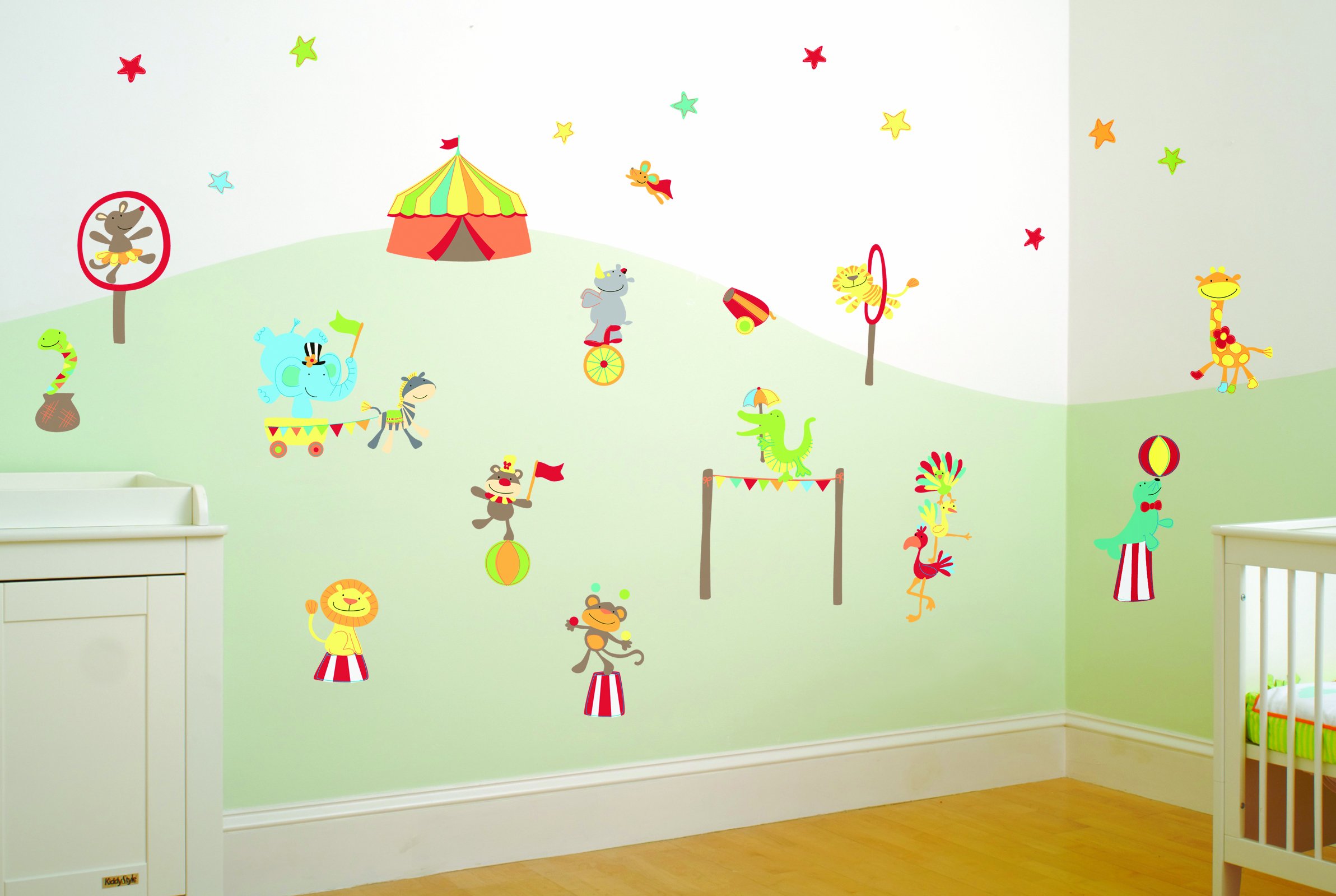 Mr Giggle's Circus Boys Nursery and Bedroom Wall Sticker Decor Kit