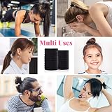 Hanyousheng 50 Pcs Elastic Hair Ties Black Cotton No Metal Seamless 8mm view 6