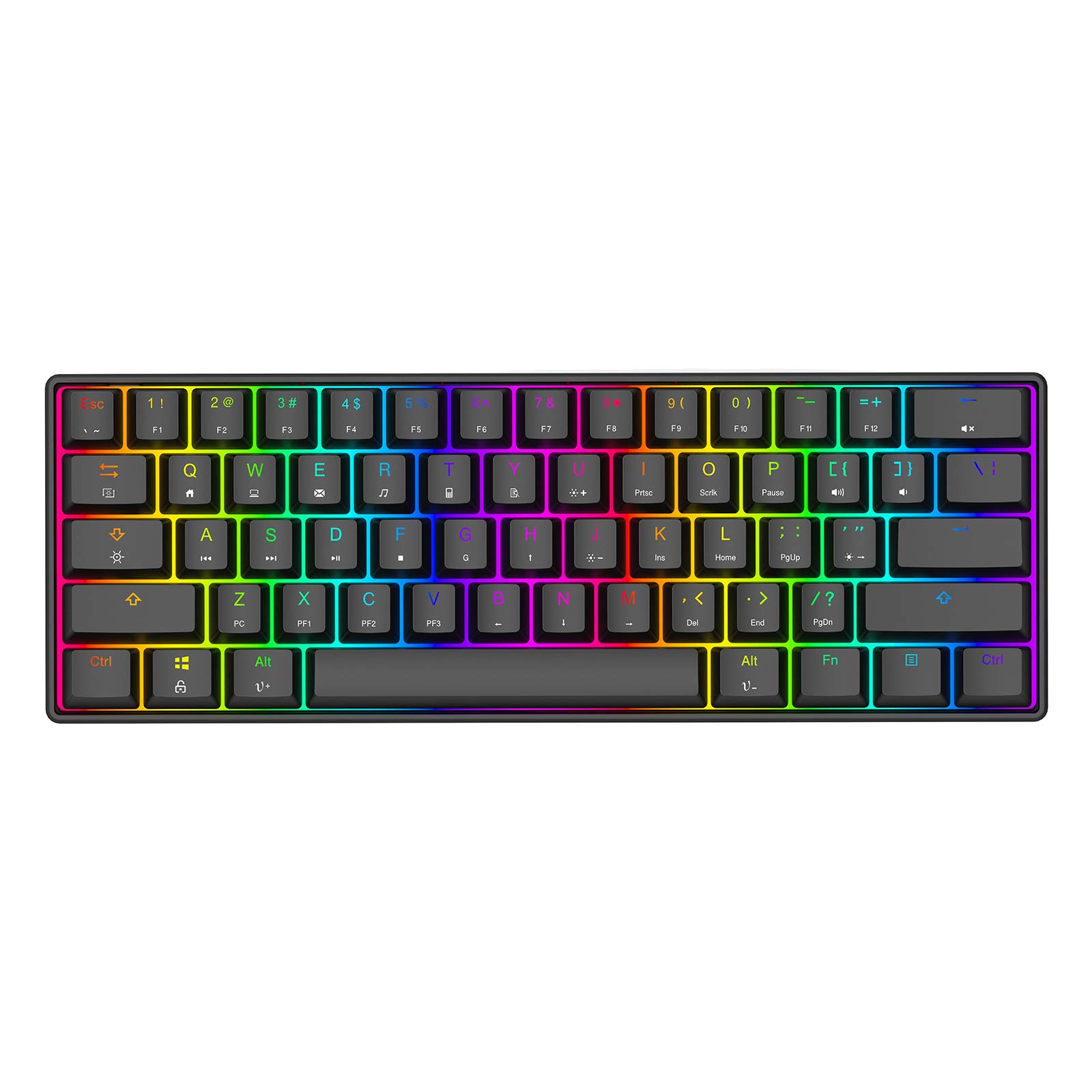 60% Mechanical Gaming Keyboard 61 Keys RGB Magic Refiner MK21 Mechanical Keyboard Portable Gaming Office Keyboard for PC Mac Gamer